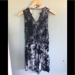 Ginger G black and white tie dyed romper